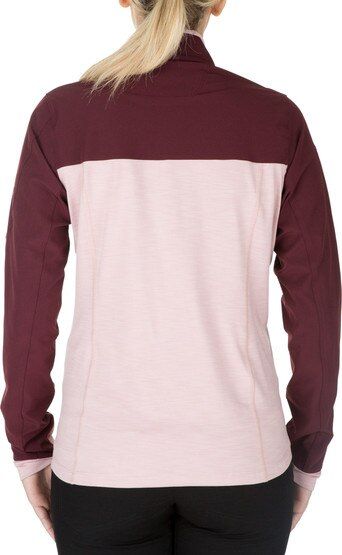 5.11 Women's Tactical Rapid Half-Zip Pullover Jacket in blush with color block design